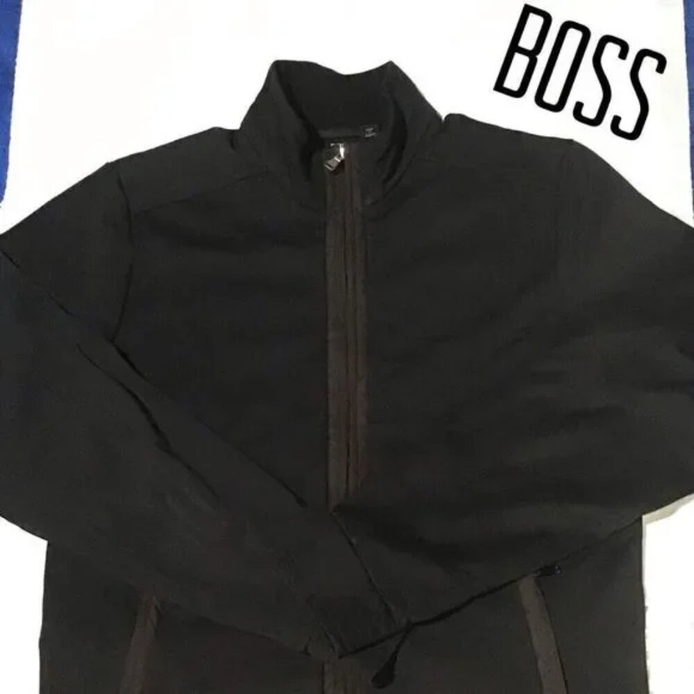 HUGO BOSS MENS TRENDY COOL BLACK JACKET- L - MSRP $298